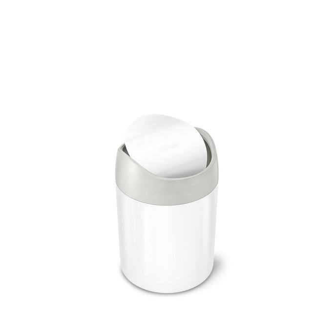 mini can - white stainless steel w/ grey trim - main image