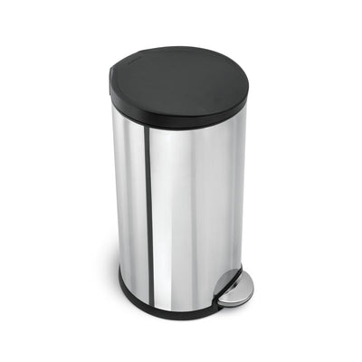 simplehuman 40L classic round pedal bin with plastic lid