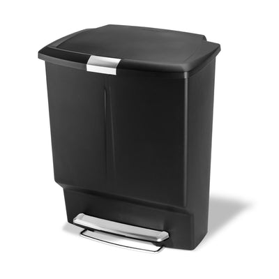 simplehuman 60L rectangular recycler plastic pedal bin