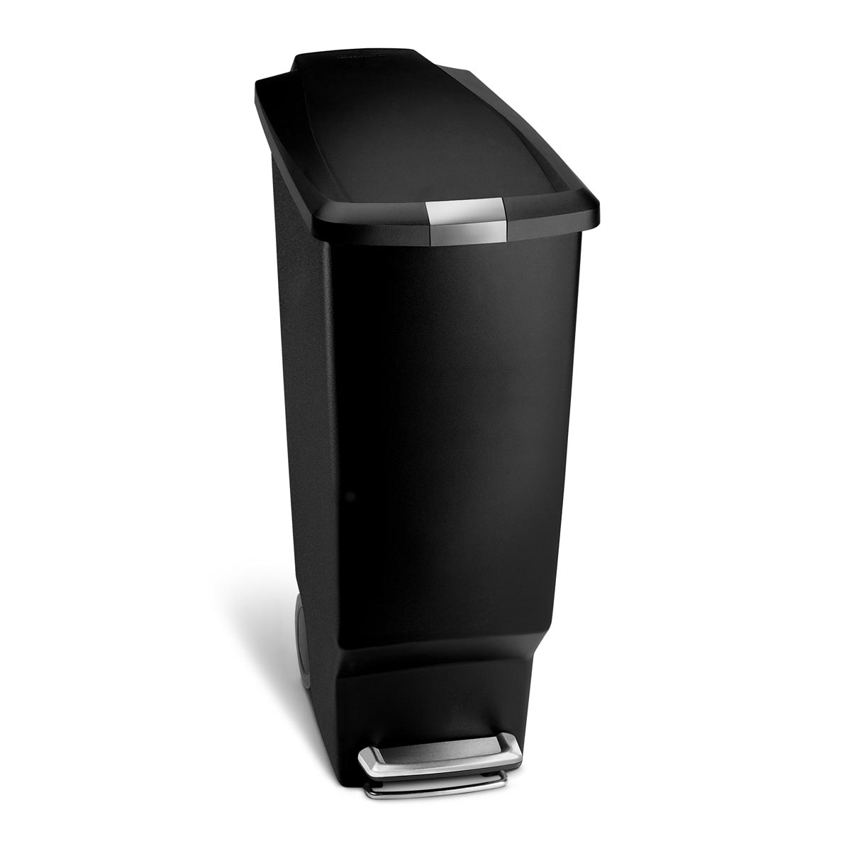 simplehuman 40 litre, slim pedal bin, black plastic