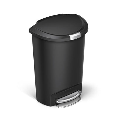 50L semi-round plastic pedal bin