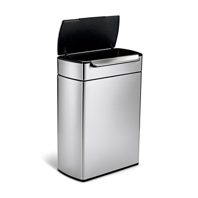 48L dual compartment rectangular touch-bar bin