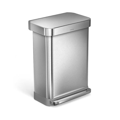 simplehuman 55L rectangular pedal bin with liner pocket