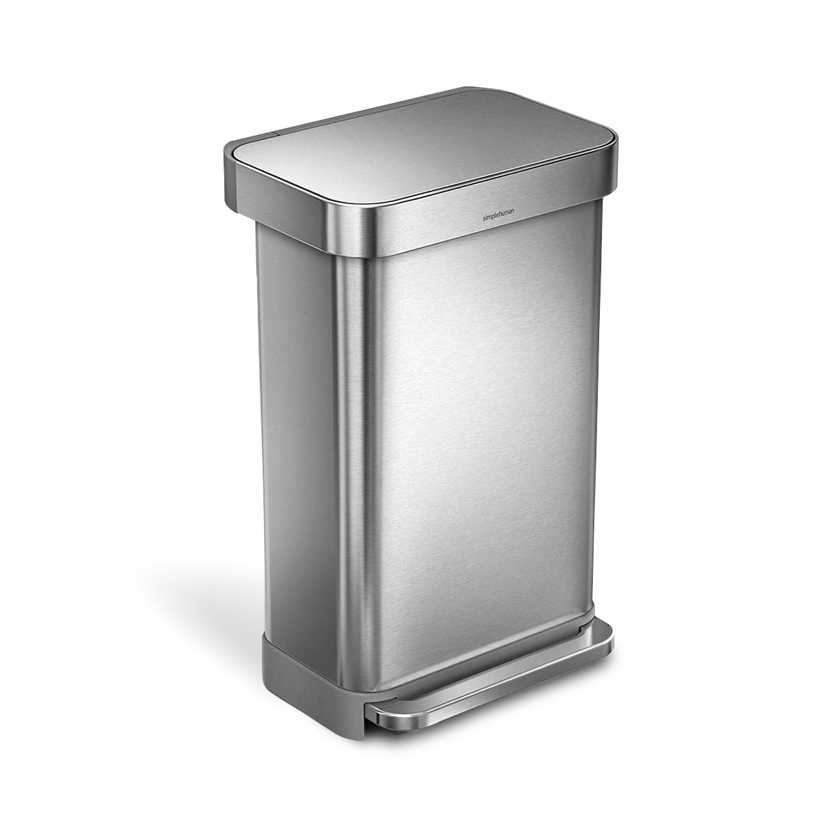 45 litre, rectangular pedal bin with liner pocket