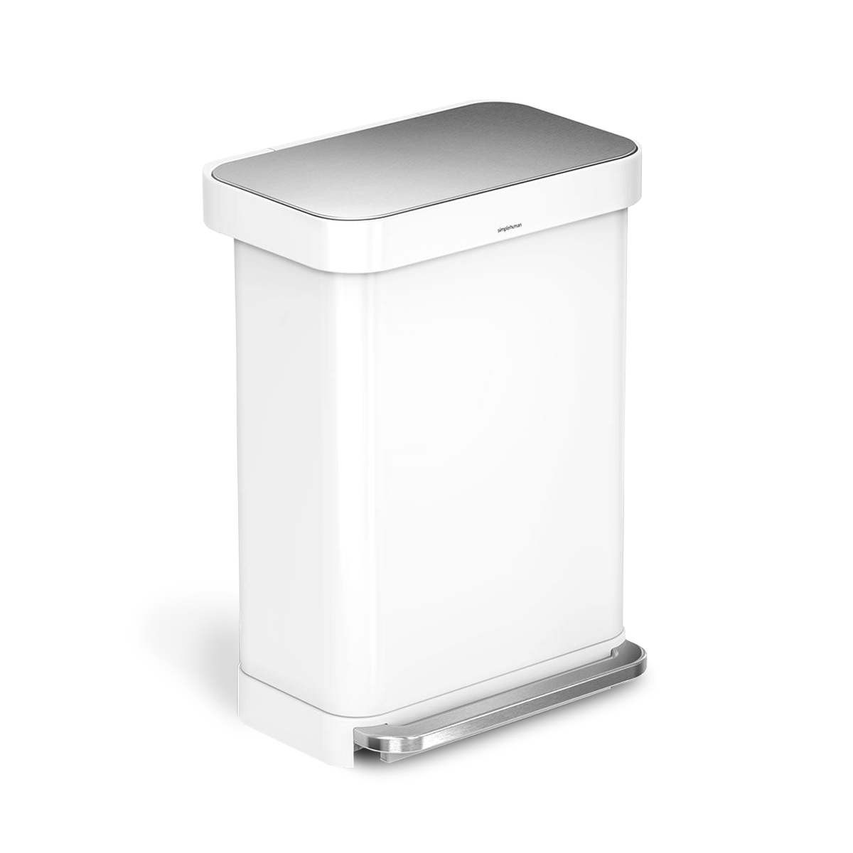 55 litre, rectangular pedal bin with liner pocket