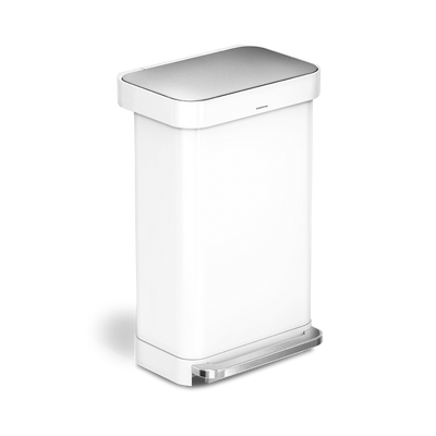 45L rectangular pedal binwhite