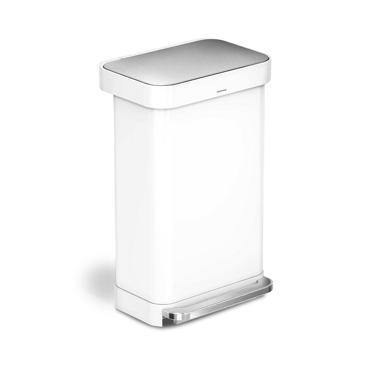 45 litre, rectangular pedal bin with liner pocket