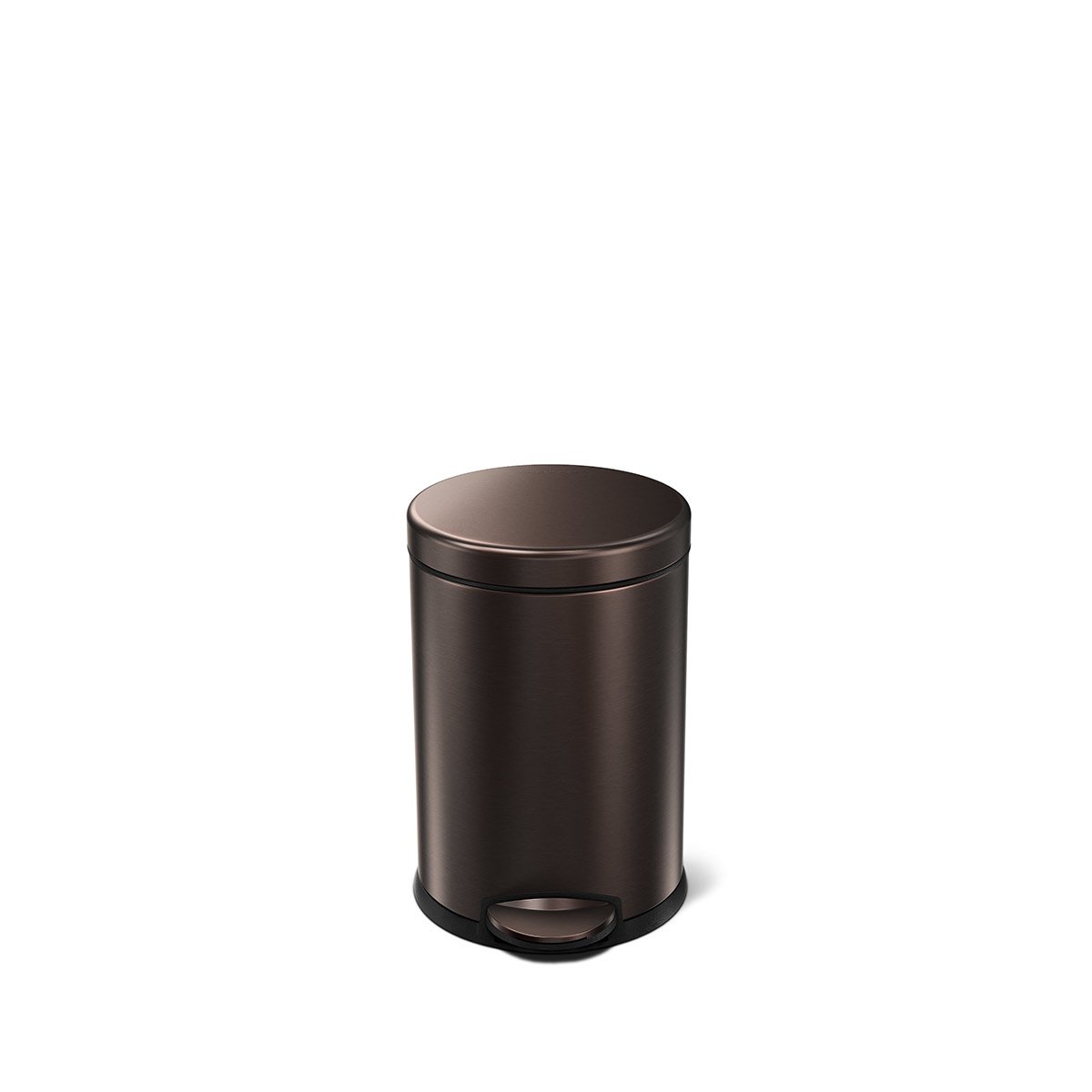 4.5L round pedal bin - dark bronze finish - front view image