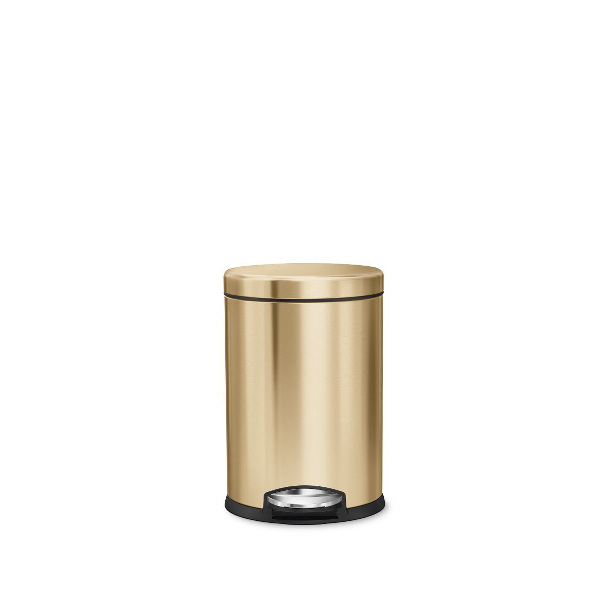 4.5L round pedal bin - brass finish -front view image