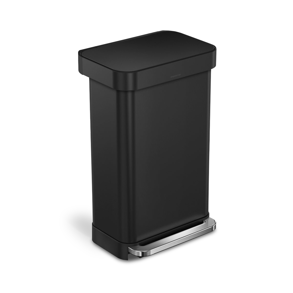 45 litre, rectangular pedal bin with liner pocket