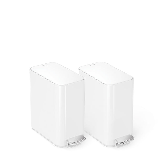 5L slim pedal bin, 2-pack