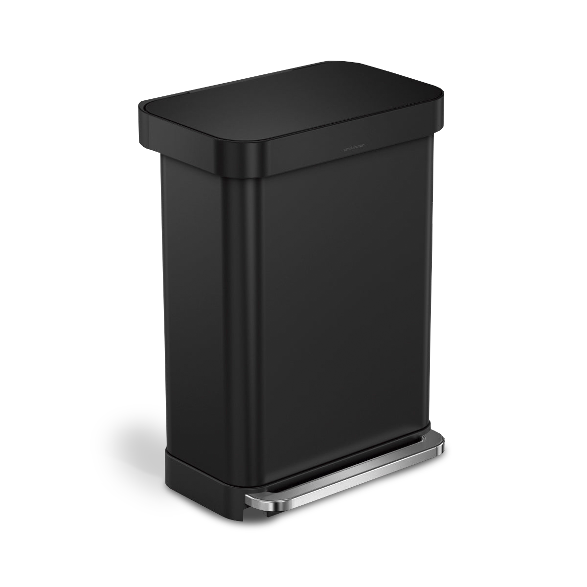 55 litre, rectangular pedal bin with liner pocket