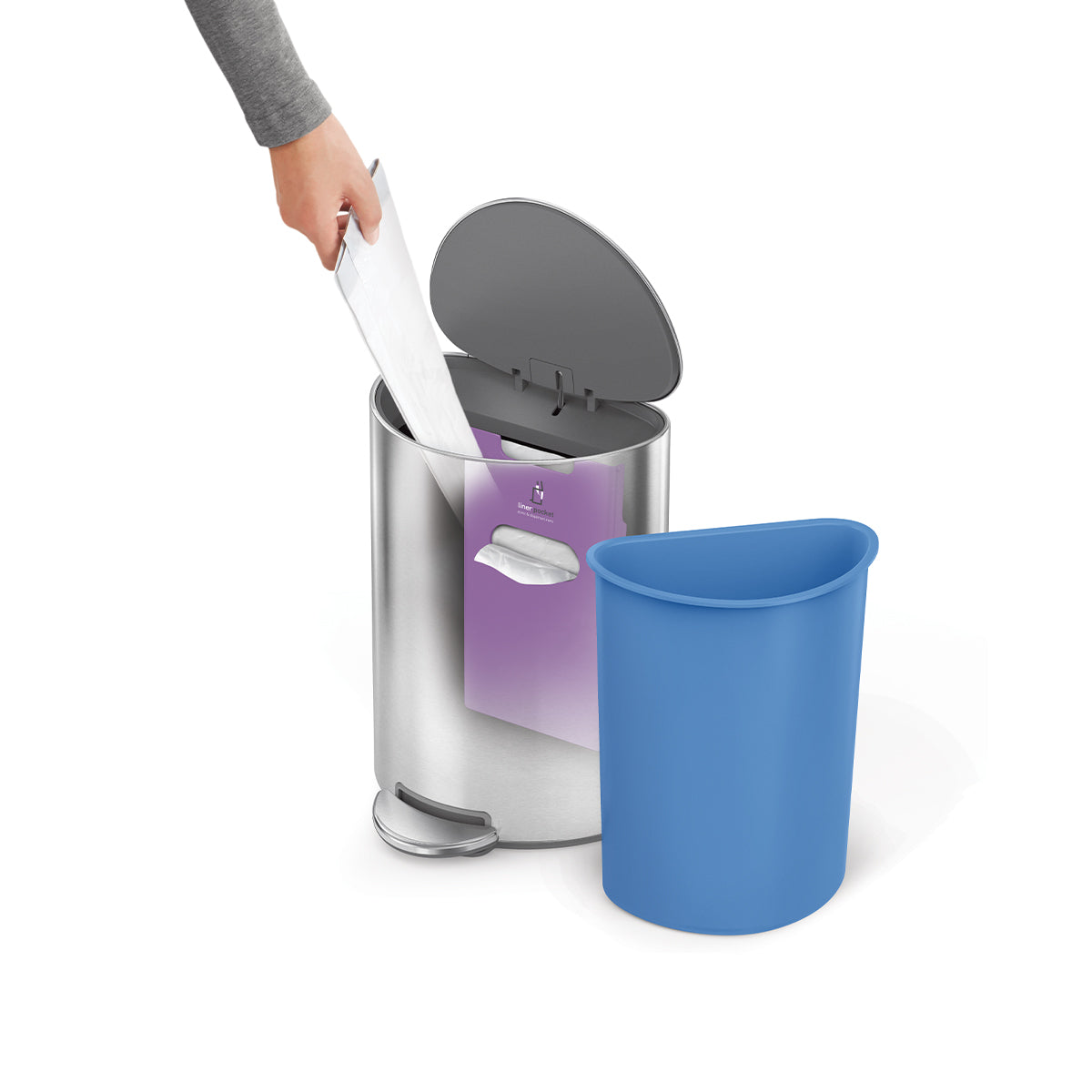 6L semi-round pedal bin