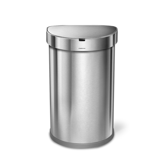 45 litre, semi-round sensor bin with liner pocket